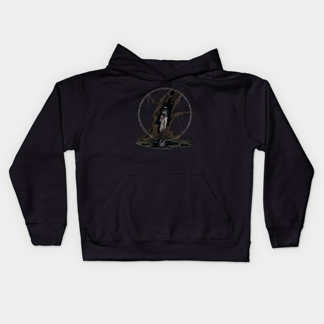 The Dead Queen and Child Kids Hoodie by Old Gods of Appalachia